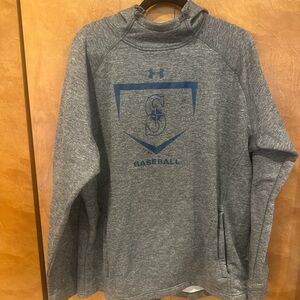 Mariners Under Armour Blue Logo Gray Men's Hoodie
